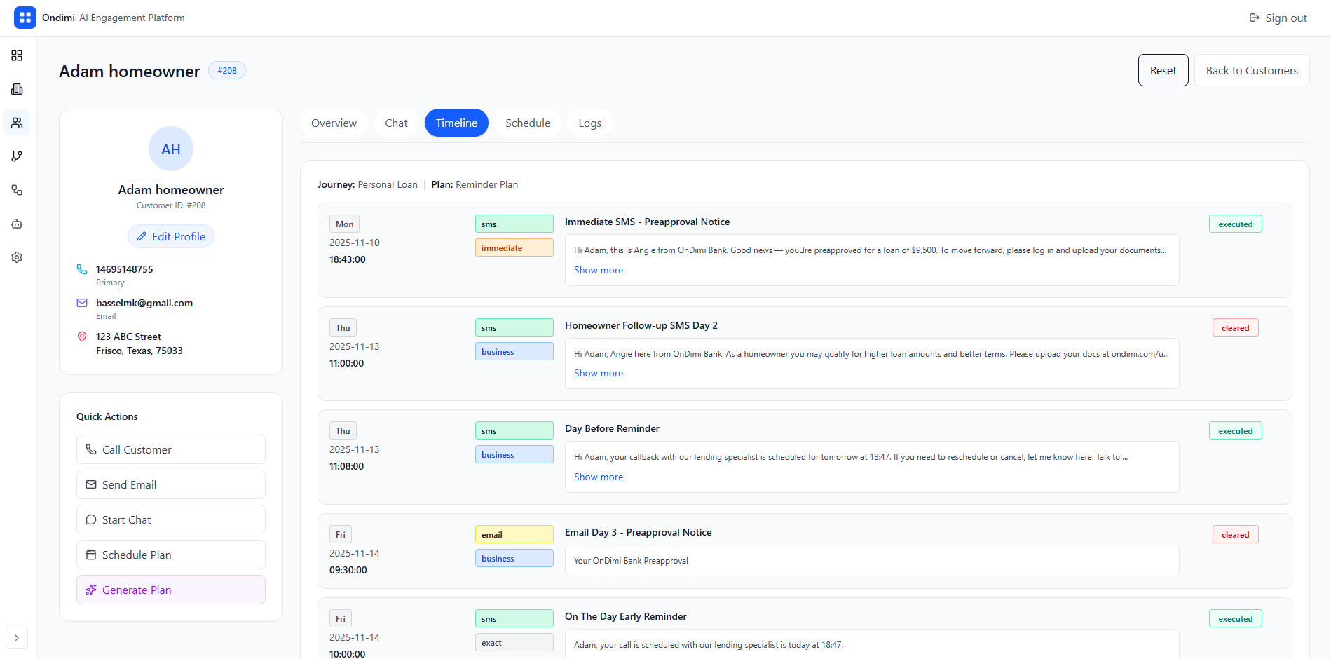 customer journey visibility timelines