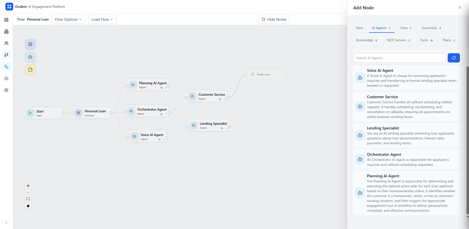 multi-agent builder - new multi-node - existing ai agents